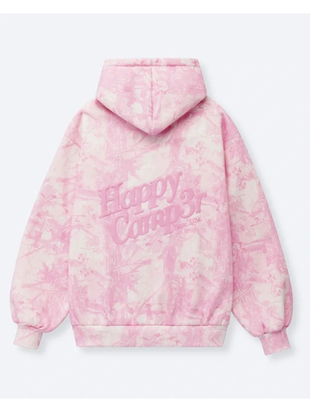 Happy Camp3r Pink Camo Zip Fleece Jacket Oversized